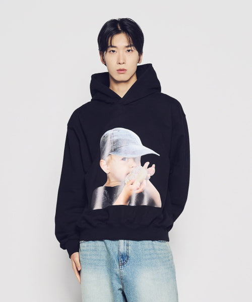 NEW ADLV BABY FACE CAP BOY HOODIE BLACK