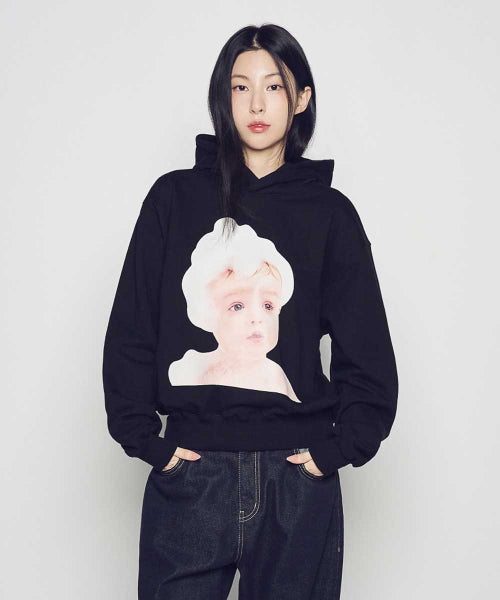 NEW ADLV BABY FACE BUBBLE HOODIE BLACK