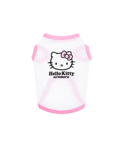 HELLO KITTY X ARUMARU PET SLEEVELESS MESH TOP_PINK