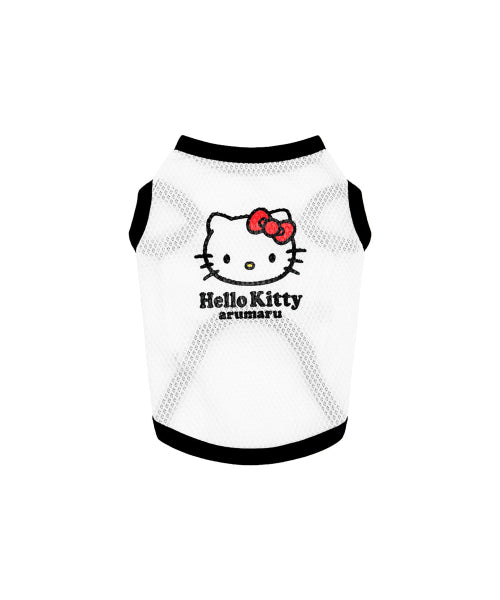HELLO KITTY X ARUMARU PET SLEEVELESS MESH TOP_BLACK