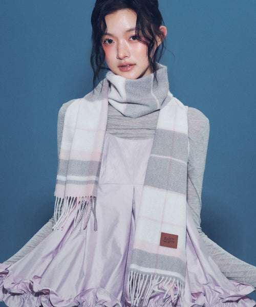 RC CASHMERE 100% MUFFLER MUNM PINK