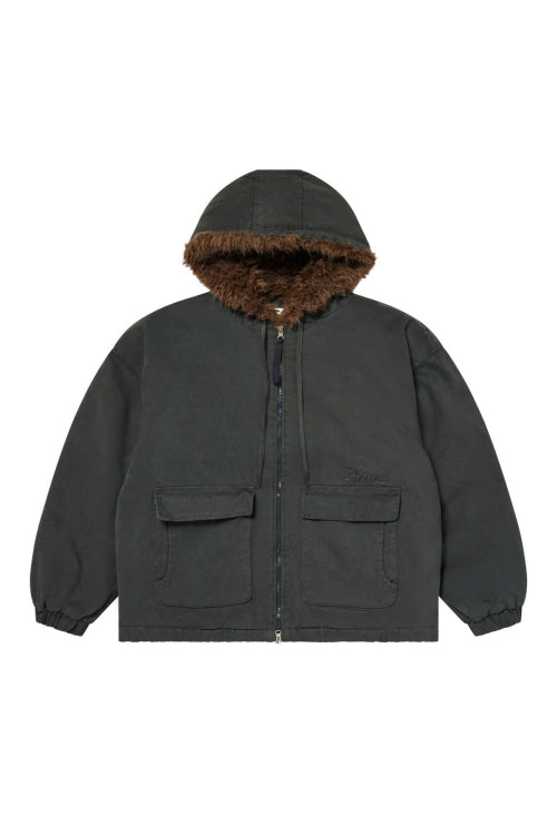 PEACH COTTON PADDED JUMPER IN CHARCOAL