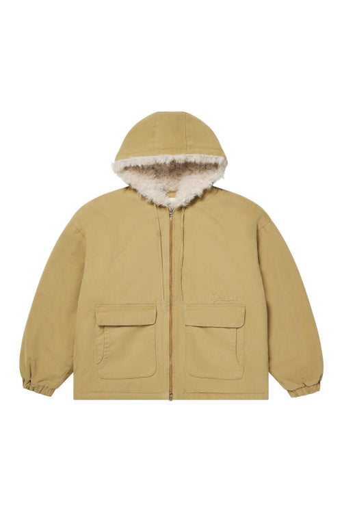 PEACH COTTON PADDED JUMPER IN BEIGE