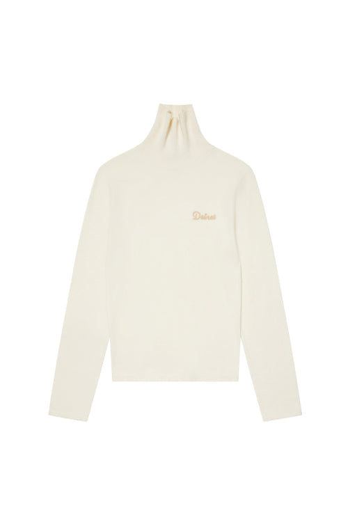 TURTLENECK SLIM KNIT TOP IN CREAM