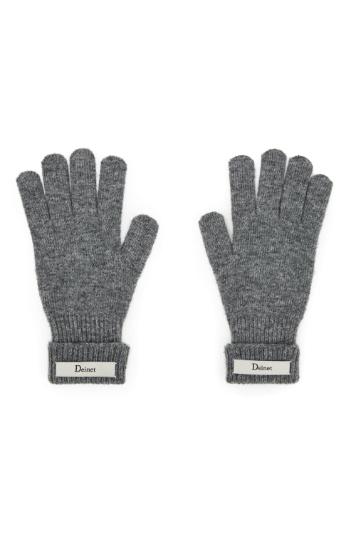 WOOL BASIC GLOVES IN DARK GREY