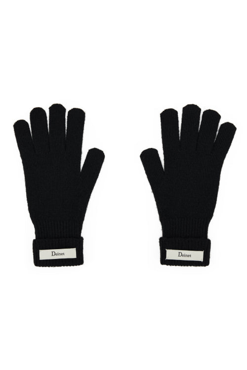WOOL BASIC GLOVES IN BLACK