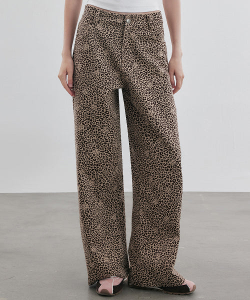 All-over leopard pants [Brown]