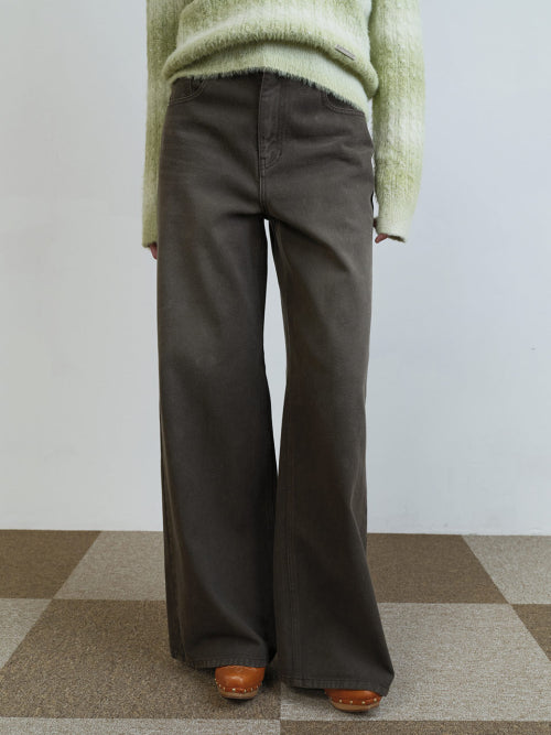 Washed Color Denim Pants in Brown VJ5WL393-93
