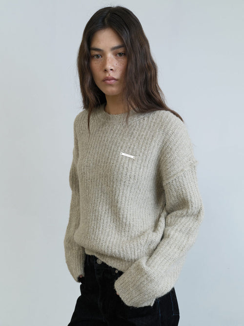 Melange Round-neck Knit VK5WP296_2color