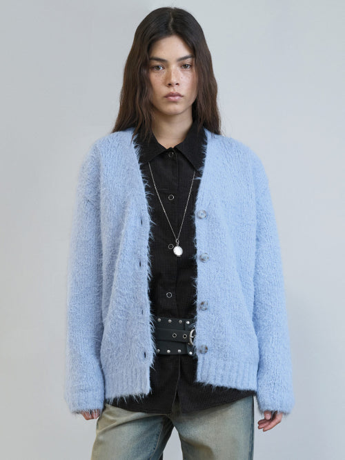 Hairy Loose-fit Knit Cardigan VK5WD282_2color