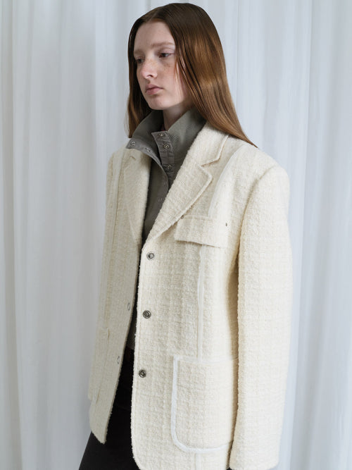 Quilted-lining Tweed Jacket VW5WJ246_2color
