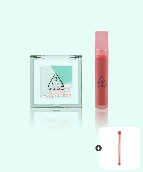 [2 types] Color Grid Eye Shadow + Blur Water Tint (Gift Dual Eye Brush 1 piece)