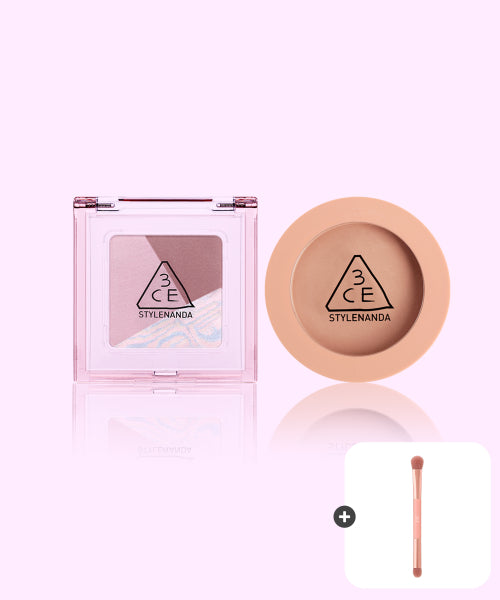 [2 Types] Color Grid Eyeshadow + Face Blush (Gift Dual Eye Brush 1)