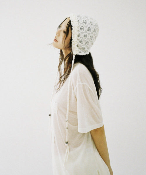 Heart Crocher Bonnet - IVORY
