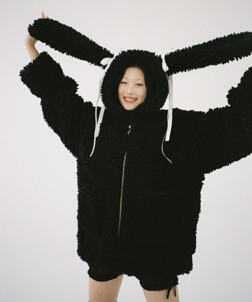 Sleepy Bunny Jacket - BLACK