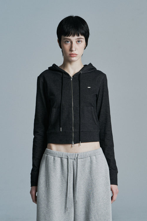 INDIGO SLIM DENIM ZIP UP BLUE