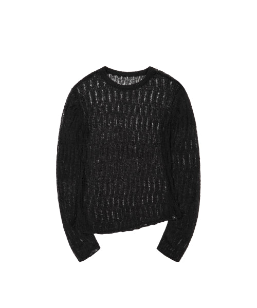 See-Through Knitted Long Sleeve (Black)