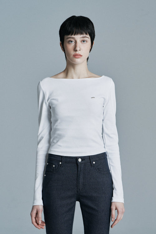 SANDY BOAT NECK LONG SLEEVE WHITE