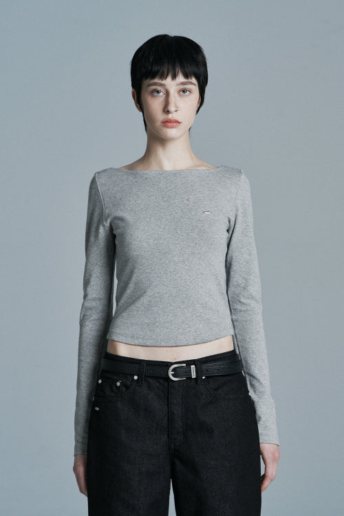 SANDY BOAT NECK LONG SLEEVE MELANGE