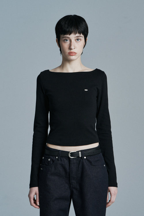 SANDY BOAT NECK LONG SLEEVE BLACK