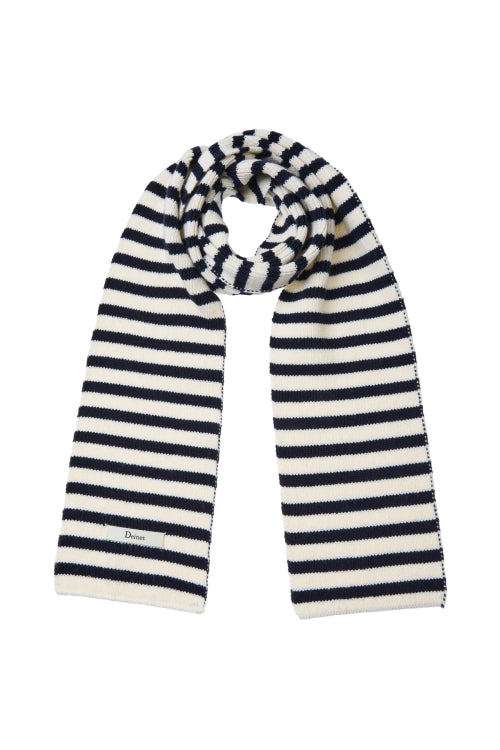 STRIPE LONG MUFFLER IN NAVY