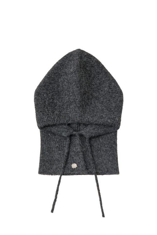 HAIRY WOOL BALACLAVA IN CHARCOAL