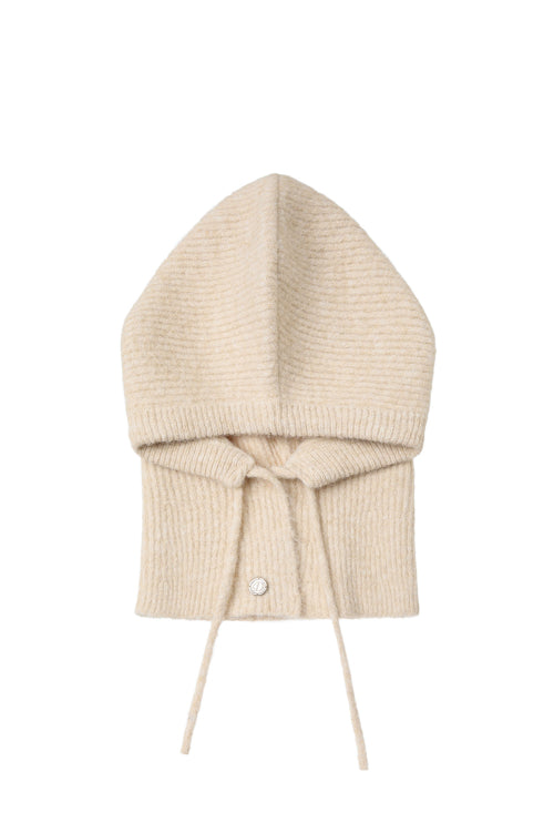 HAIRY WOOL BALACLAVA IN BEIGE