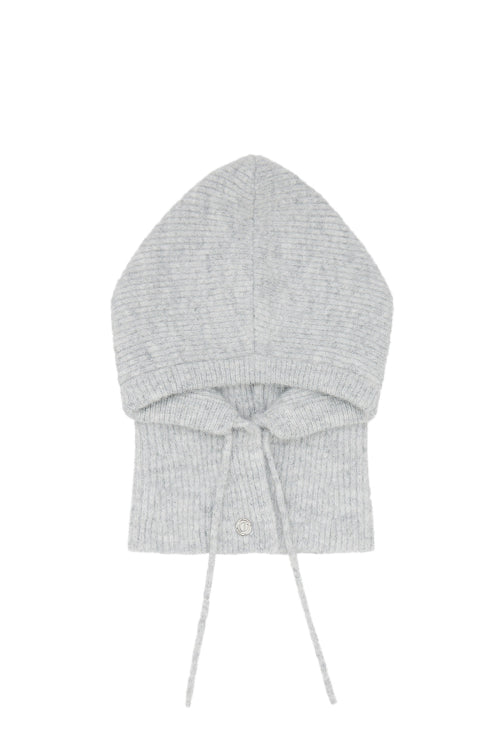 HAIRY WOOL BALACLAVA IN MELANGE GREY
