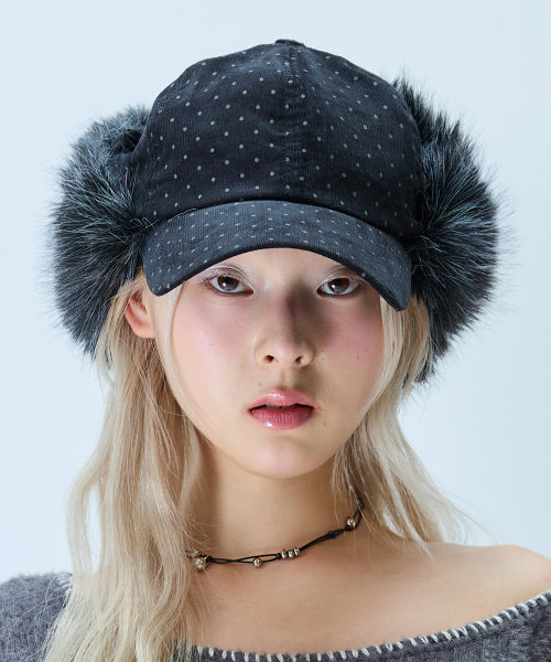 L21 DOT FUR TROOPER HAT(BLACK)