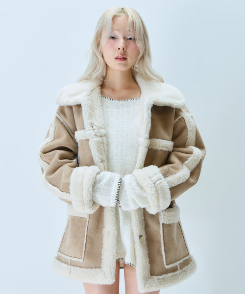 L21 PAUL SHEARLING MUSTANG JACKET(BEIGE)