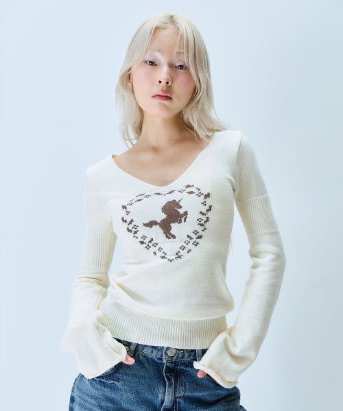 L21 IN MY PONNY KNIT(CREAM)