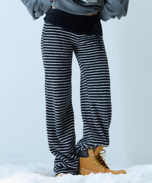 L21 COZY PLUFFY KNIT PANTS(OREO)