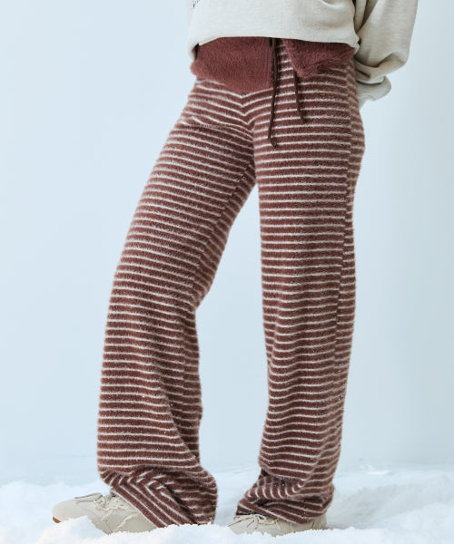 L21 COZY PLUFFY KNIT PANTS(BROWN CAMO)