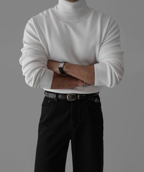 SOFT DOUBLE TURTLENECK KNIT [IVORY]