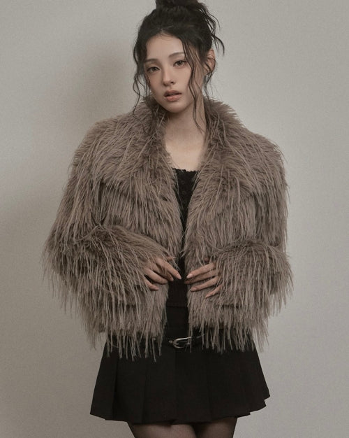 Shaggy Fur Jacket (brown)