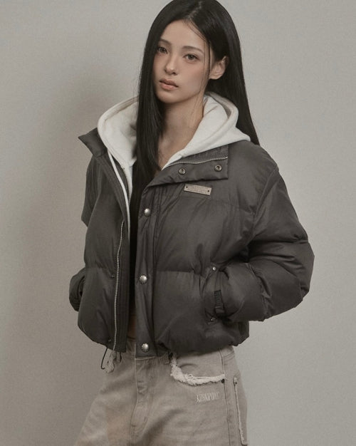 Stud Padded Jacket (charcoal)