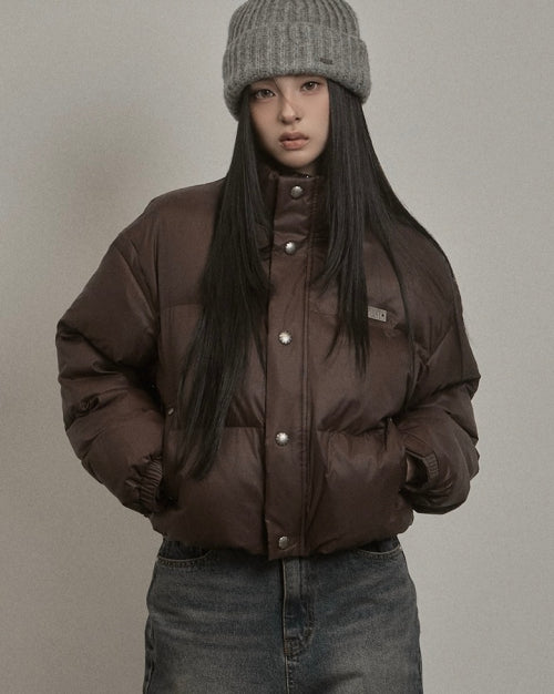 Stud Padded Jacket (brown)
