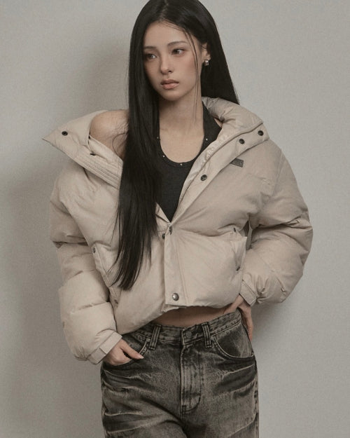 Stud Padded Jacket (greige)