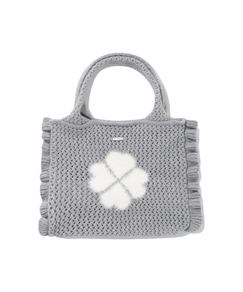 WOMAN CLOVER HEART MINI KNIT TOTE BAG