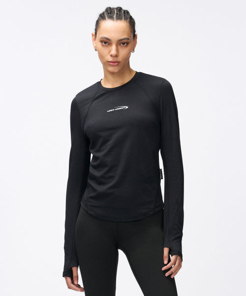 Womens Assist Waffle Performance Long Sleeve Black
