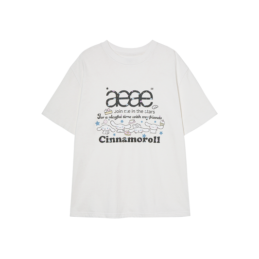AEAE Cinnamoroll Web Logo T-Shirts White