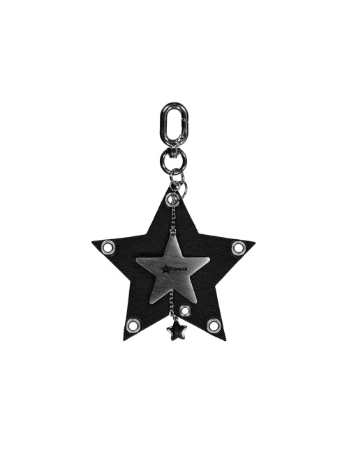 DOUBLE STAR KEYRING / BLACK