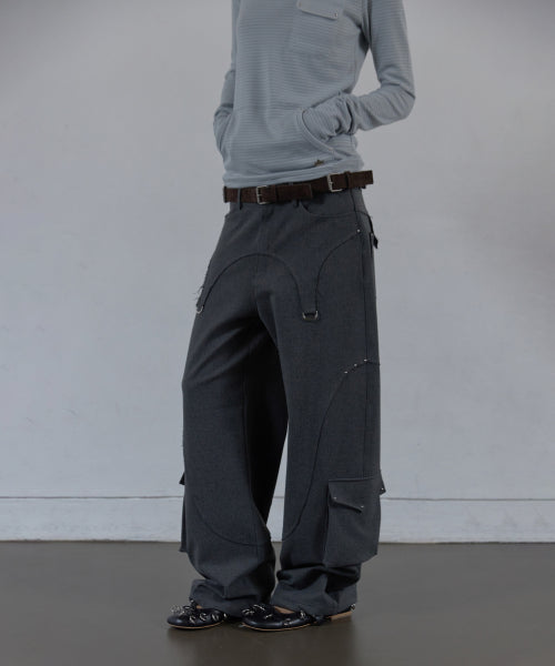 WESTERN STUDDED SLACKS / CHARCOAL