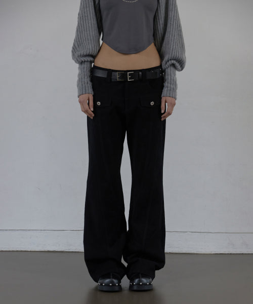 LINE  BOOTCUT PANTS / BLACK