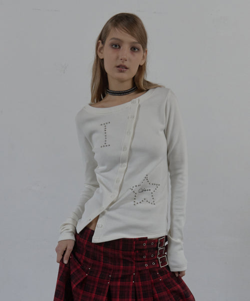STAR BUTTON TOP / WHITE