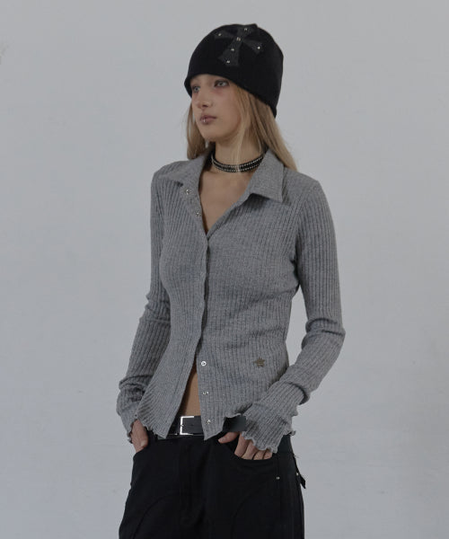 SNAP GOLGI SHIRT / MELANGE GRAY