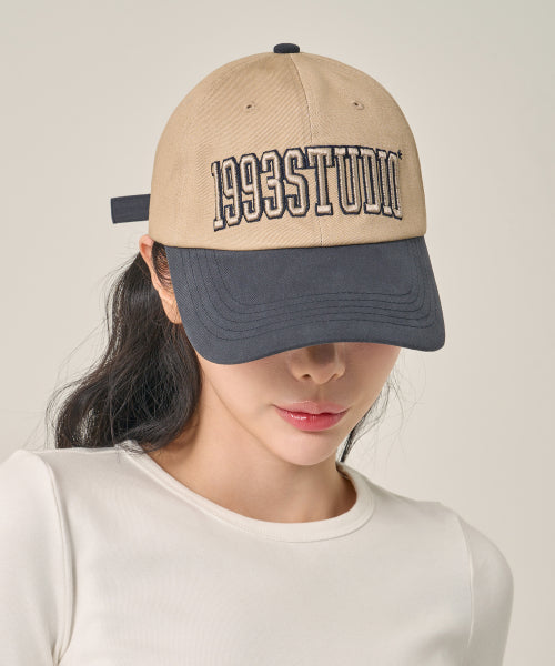Authentic Logo Ball Cap_Beige Navy
