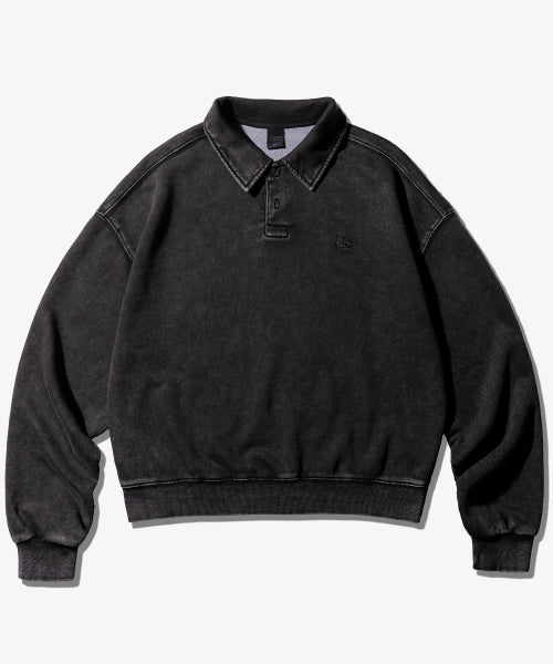EZ Pigment Dyed Collar Sweatshirt Darkgray SJMT6917