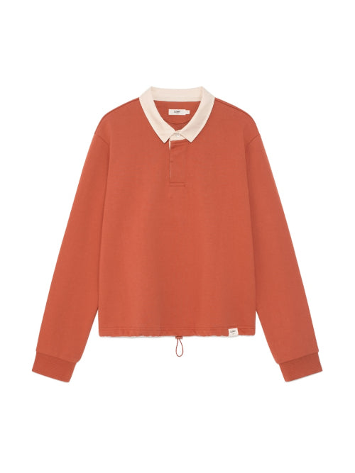 G CONTRAST POLO LONG SLEEVE (ORANGE)
