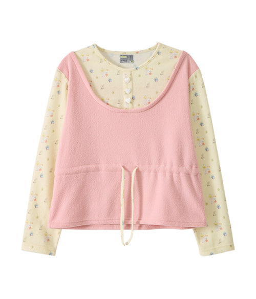 Heart Button Layered Long Sleeve